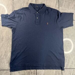 Polo Ralph Lauren Men's Blue 100%Cotton Short Sleeve Pima Soft Touch Shirt XLT